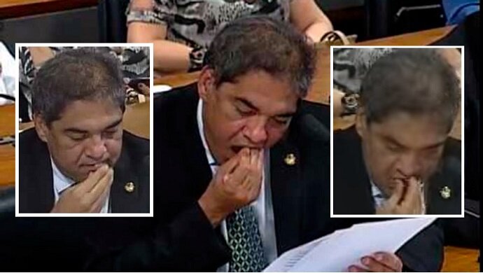 أسنان سناتور برازيلي تسقط وهو يخطب بمجلس الشيوخ