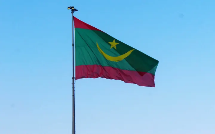 العلم الموريتاني يرفرف فوق سارية في حديقة الحرية